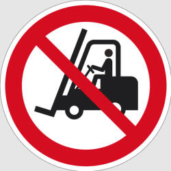  Szállítóeszközzel behajtani tilos! matrica / padlójelölő (ISO 7010-P006 piktogram) PVC 0, 75 mm+kétoldalas ragasztó - munkabiztonsagfelsofokon - 11 113 Ft