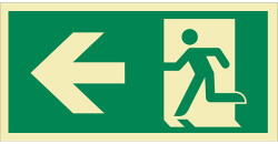  MENEKÜLÉSI ÚT BALRA (ISO), Utánvilágító öntapadó, 300x150