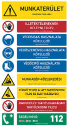  MUNKATERÜLET (ÖSSZEGZŐ TÁBLA), PVC ponyva, 450x800