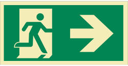  MENEKÜLÉSI ÚT JOBBRA (ISO), Utánvilágító PVC, 300x150