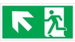  Sorozattábla, Menekülési út balra, lépcsőn fel (ISO), utánvilágító PVC