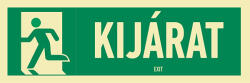  KIJÁRAT (FELIRAT + PIKTOGRAM, ISO), Utánvilágító öntapadó, 300x100