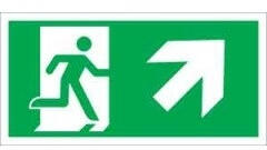  Sorozattábla, Menekülési út jobbra, lépcsőn fel (ISO), utánvilágító PVC