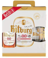 Bitburger Drive alkoholmentes sör Pack (5 x 0, 33 l+1 pohár)