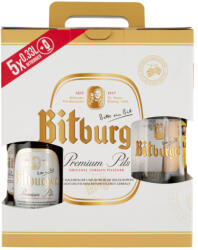 Bitburger Premium Pils sör Pack (5 x 0, 33 l üveges +1 pohár)