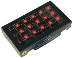  Üveg karácsonyfadísz gömb, piros színű matt, 2, 5cm, 24db