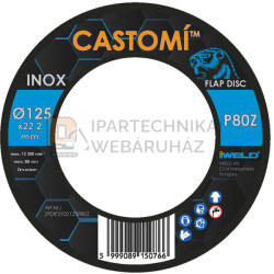  CASTOMÍ INOX lamellás csiszolótárcsa F29 kúpos 125x22, 2 P80Z