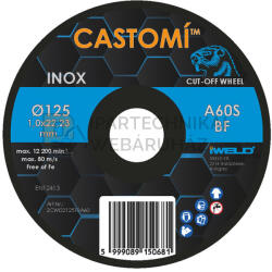  CASTOMÍ INOX vágókorong 125x1, 0x22, 2 A60S-BF