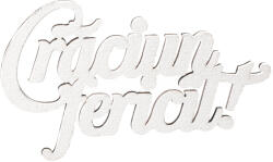 3db. "Crăciun fericit! " karácsonyi fa felirat 10 x 6cm - Matt fehér (RT20-111)