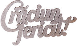 3db. "Crăciun fericit! " karácsonyi fa felirat 10 x 6cm - Ezüst (RT20-116)