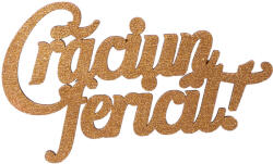 3db. "Crăciun fericit! " karácsonyi fa felirat 10 x 6cm - Arany (RT20-113)