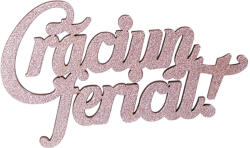  3db. "Crăciun fericit! " karácsonyi fa felirat 10 x 6cm - Pezsgő (RT20-114)