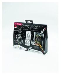 uni Krétamarker folyékony 1, 8-2, 5mm Uni-Posca PWE-5M 4 db-os Karácsonyi elegáns készlet - suplix