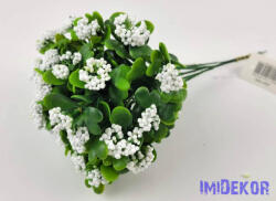  Bogyós 5 ágú kötegelt rezgő csokor 26 cm - Fehér