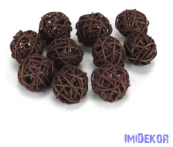 Vessző gömb 3 cm 10db/cs - Barna