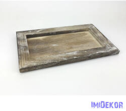  Fa tálca keret 25x15cm - Szürkés Barna