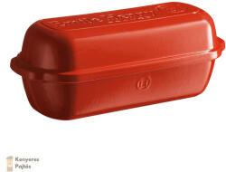 Emile Henry kenyérsütő forma Batard 39, 5 x 16 cm/4, 5 liter (poppy red, pipacs piros)