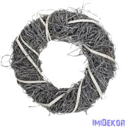  Tekert koszorú szürke 30cm - imidekor
