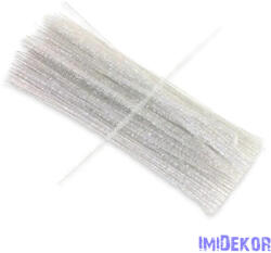  Csillogó zsenília drót - fehér 100db/cs