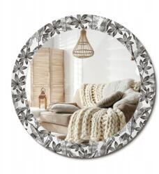  Nyomott mintás tükör fürdőszoba hálószoba nappali fi 70 cm Trópusi levelek (010090550100300012643)