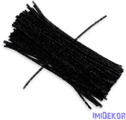  Csillogó zsenília drót - fekete 100db/cs