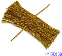 Csillogó zsenília drót - arany 100db/cs