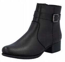 Rieker 78664-00 40- méret fekete klasszikus bőr női bokacsizma (78664-00)