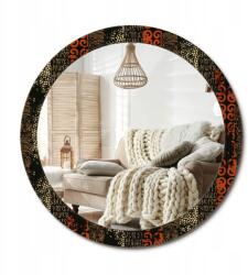  Fali tükör dekoratív üveg kerettel Nagy fi 90 cm Grunge mintás (010090550120300072562)