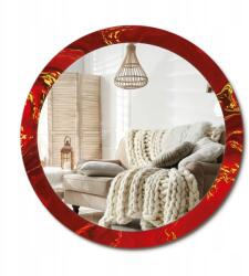  Modern Loft tükör, fi 90cm, piros márvány, nyomott mintával (010090550120300053860)