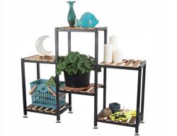 Rozz Fa könyvespolc magas virágtartó 3 szintes könyvespolc (27401_rozz)