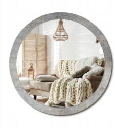  Függő tükör üveg dekoratív kerettel, nyomott mintával XXL 100 cm Szürke beton (010090550130300053880)