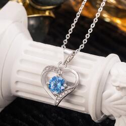 Elegáns szerelmes nyaklánc medál nőknek, Valentin-napi ajándék, kék