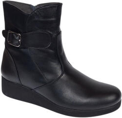 MV Ciucaleti Ghete dama din piele naturala cu fermoar imblanite Orto Negru MVS50ORT, marimea 35