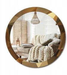 Fali tükör dekoratív grafikával üvegen Nagy fi 90 cm Geometrikus minta (010090550120300030950)