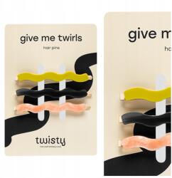  Hajcsat Hullámos fekete zöld rózsaszín Twist Dekoráció Szett 3 db-os