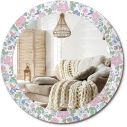  Nyomott mintás tükör, 70cm, Színes virágok, fürdőszobába (010090550100300072643)