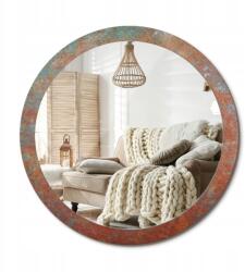  Stílusos kerek fali tükör, üveg nyomattal, XXL 100cm, rozsdamentes fém (010090550130300053925)