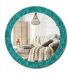  Dekoratív tükör, fi 70cm, színkompozíció, edzett üveg, fém rögzítés (010090550100300072596)