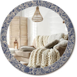  Kerek fali tükör, 80cm, virágok, nyomott mintával (010090550110300020756)