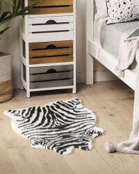 MAXISHOP Italia Collection Covor din blana sintetica NAMBUNG Alb Negru 60 x 90 cm (477815) Covor