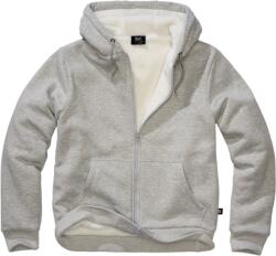 Brandit Мъжки суичър с топла подплата Sweatjacket Teddylining, сив меланж (5038.12182)