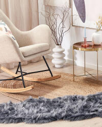 MAXISHOP Italia Collection Covor din blana sintetica MAMUNGARI Gri inchis 60 x 180 cm (480370) Covor