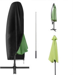 YuYo Husa de Protectie pentru Umbrela de Terasa YuYo, Neagra, 265 x 50 x 70 x 40 cm, Rezistenta la Apa si UV, cu Fermuar si Tija Telescopica