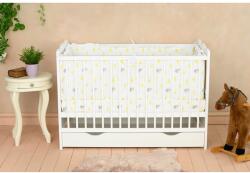 Qmini Patut bebe lemn Qmini Julia 120x60 cm alb, cu sertar, 3 in 1 (6426972005517)