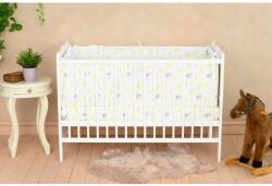 Qmini Patut lemn bebe Qmini Julia 3 in 1, 120x60 cm, Alb, sina dentitie, reglabil 3 niveluri (6426972005487)