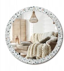  Függő tükör, üveg kerettel, nyomott mintával, Természetes kő, fi 90cm (010090550120300020960)