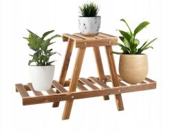 Rozz Fából készült virágtartó polc cserepes polc kétszintes polc (27395_rozz_)