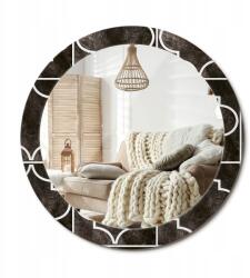  Függő tükör, 80cm, üveg, nyomott minta, antik, 4mm vastag, fém medálokkal rögzítve (010090550110300020807)