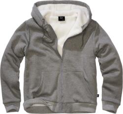 Brandit Hanorac bărbătesc cu căptușeală călduroasă Sweatjacket Teddylining, gri închis melanj