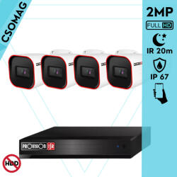 Provision-ISR 4 cső kamerás analóg megfigyelőrendszer 2MP HD Pro biztonsági kamera, inframegvilágítás 20m, 2.8mm fix lencse, 88° látószög (SH4100A5N2L-I2320A28-KOMPAKT-4)